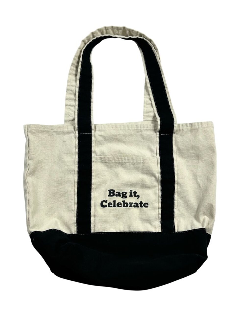 Cotton Canvas Tote Bag White Beige & Black Reusable Grocery Shopping Cloth